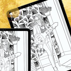 The Realtor | Adult Coloring Book Page | Black Women Coloring Book | Black Woman Coloring Pages