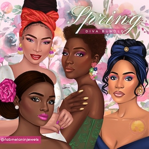 Diva Bundle 3 | Diva Head Canvas | Diva Head Wreath | Black Woman Art Print | Black Queen Melanin Nubian Diva | Diva Face