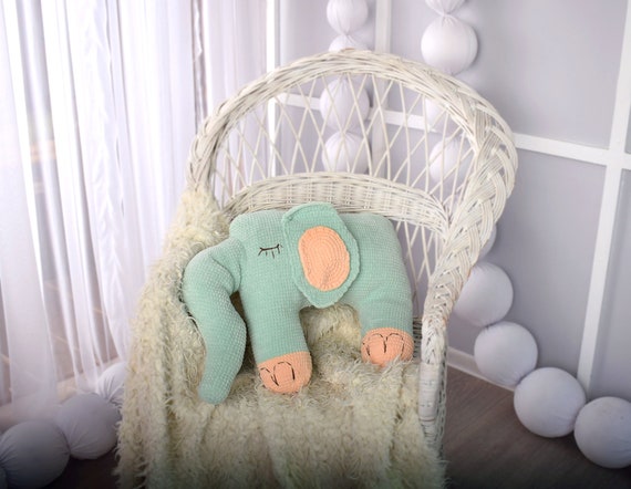 Elephant Pillow Big Fluffy Funny Elephant Pillow Amigurumi Etsy