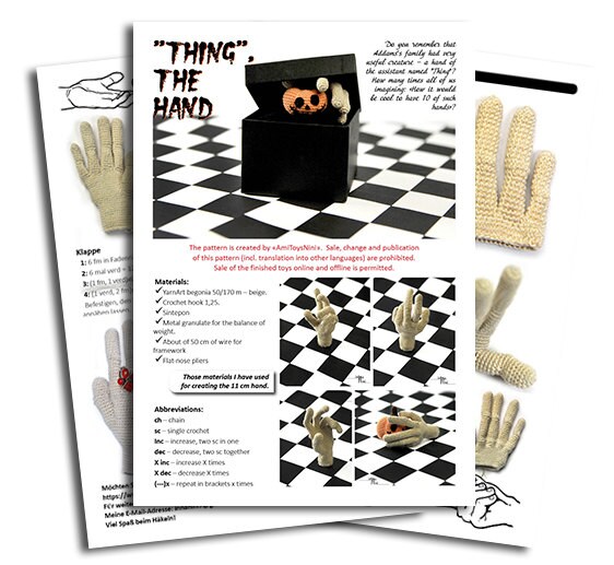 Crochet Pattern Thing The Hand Amigurumi Toy Pdf File Etsy