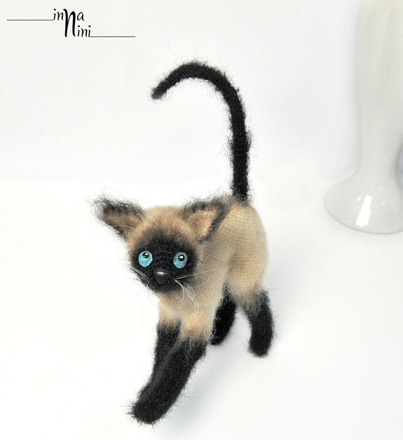 Siamese cat Lunar cat kitten funny kawaii cat crochet toy amigurumi