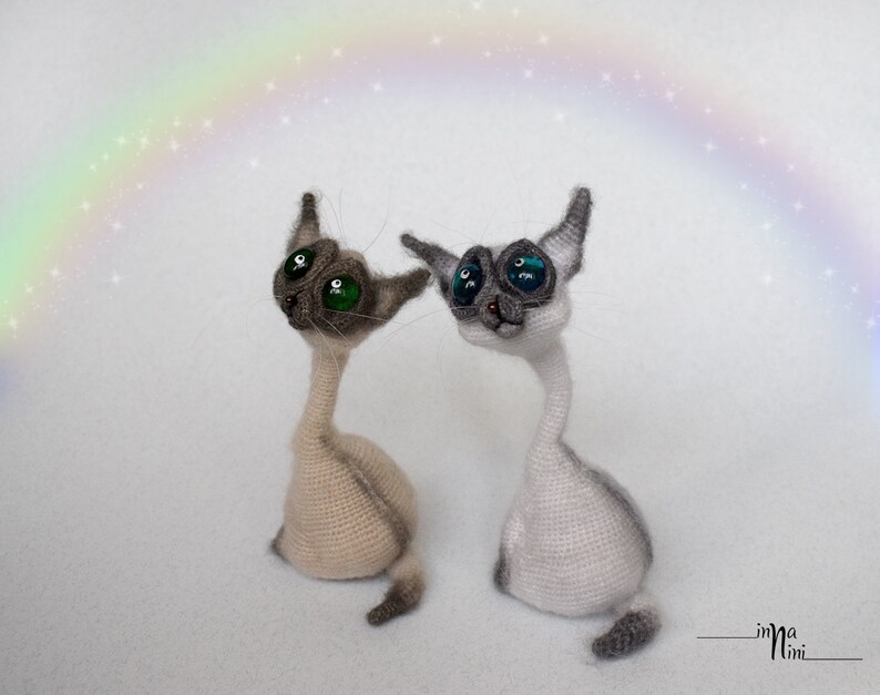 Siamese cat Lunar cat kitten funny kawaii cat crochet toy amigurumi