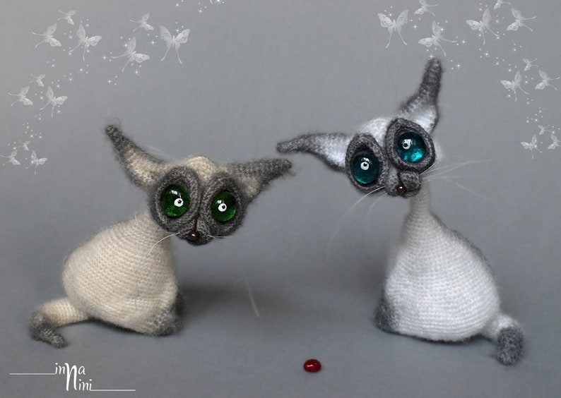 Siamese cat Lunar cat kitten funny kawaii cat crochet toy amigurumi