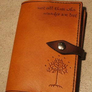 Handstitched Leather Moleskine Journal Cover Lord of the Rings inspired