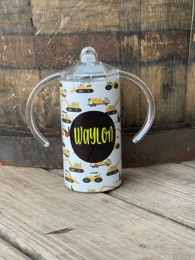 Construction Sippy Cup Construction Tumbler Construction Etsy