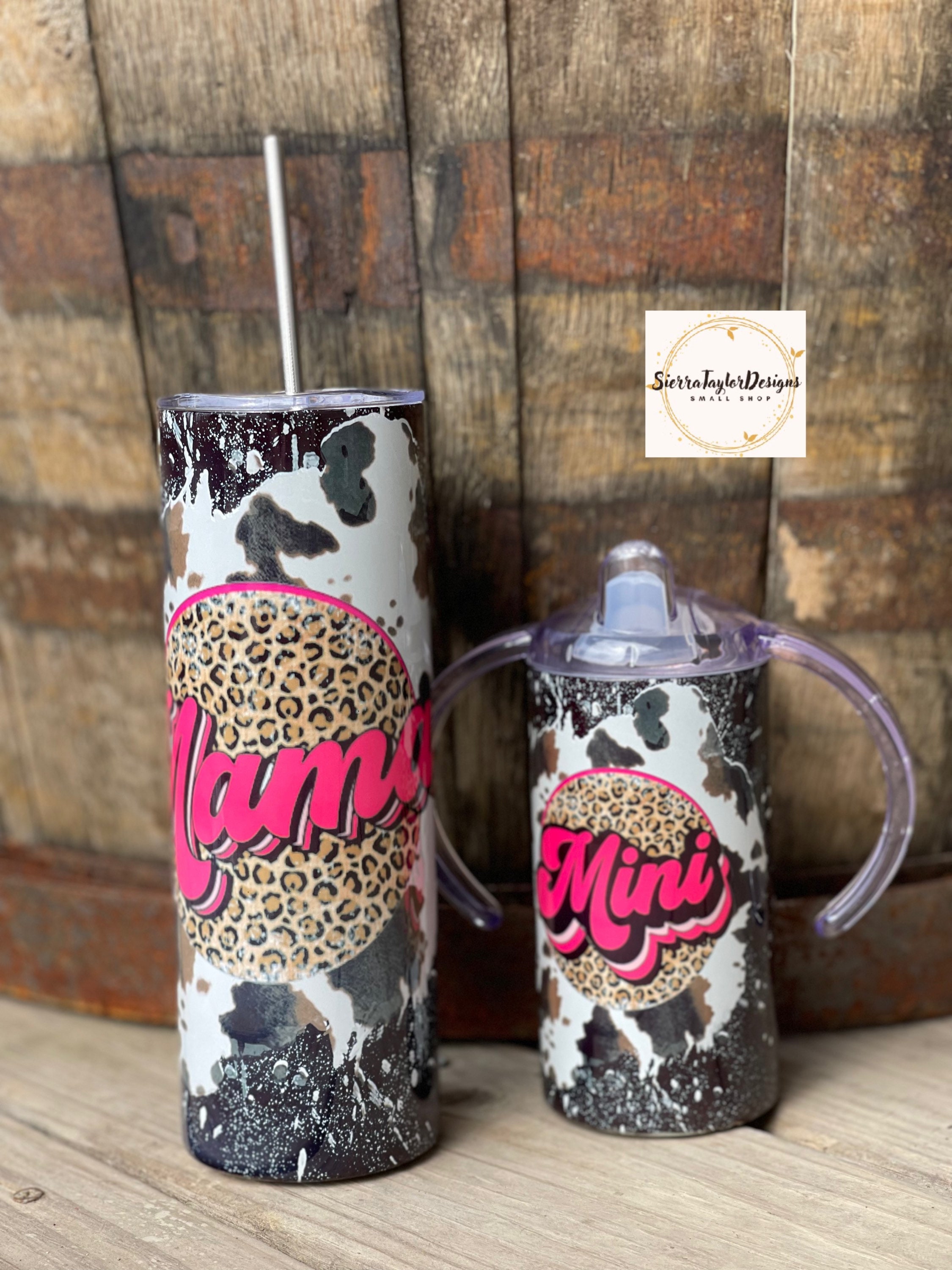 Mama and Mini Tumbler Wester/cowhide Tumblers Girl Baby Etsy