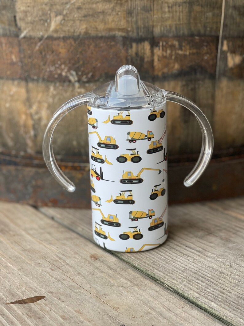 Construction Sippy Cup Construction Tumbler Construction Etsy