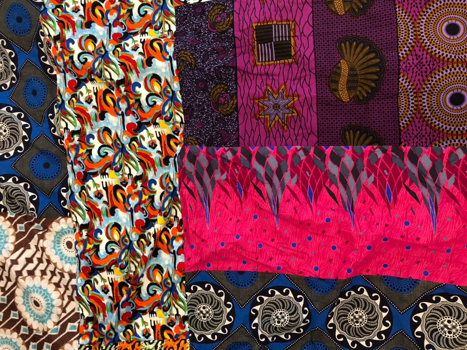 African throw blanket blanket multi colored, patched (68x 95) plum