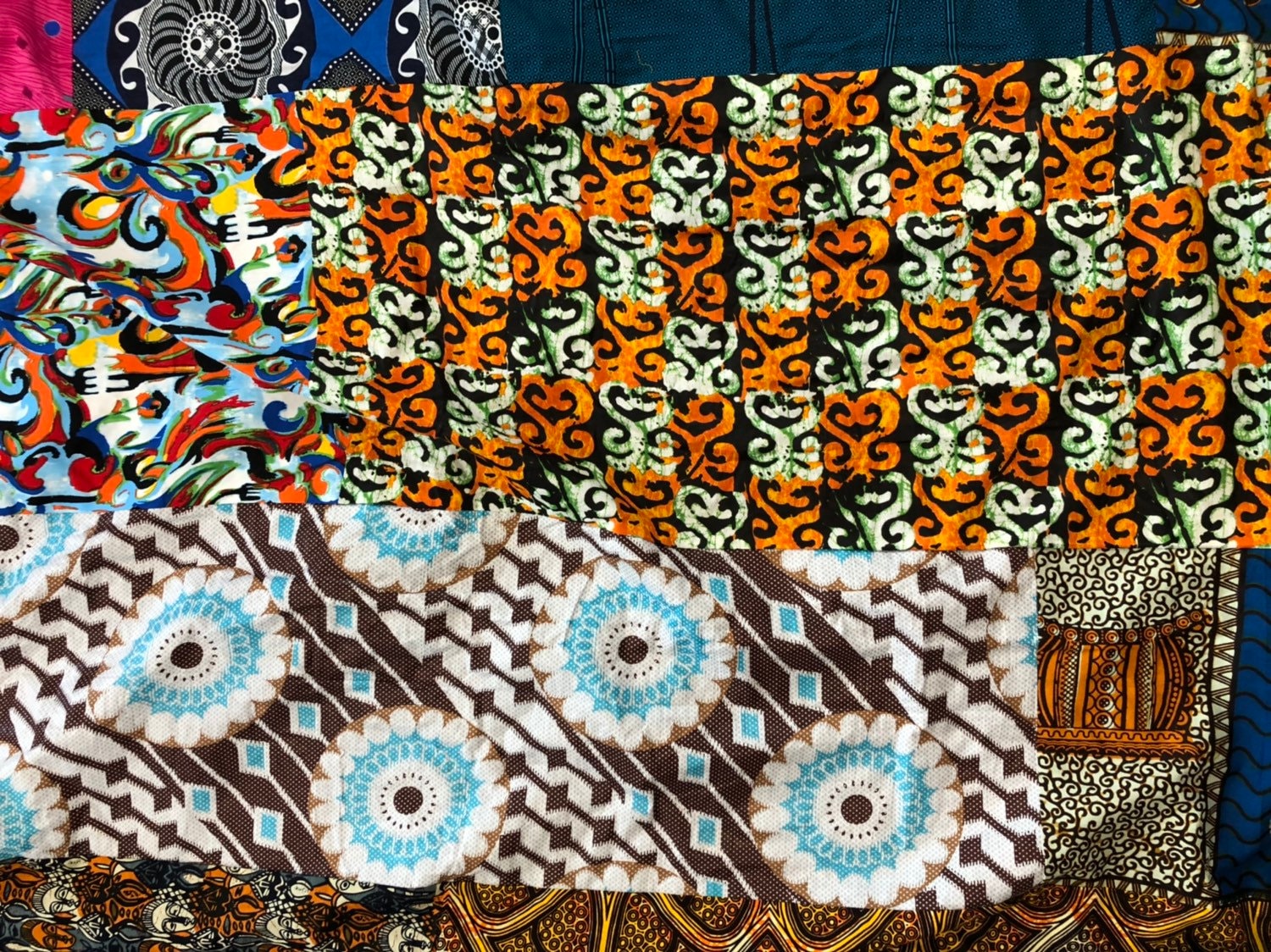 African throw blanket - blanket - multi colored, patched ...
