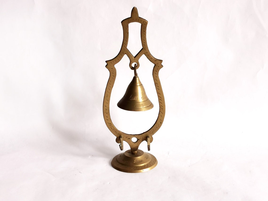 Vintage Indian Brass Gong Bell Home Decor Retro Collectible Etsy