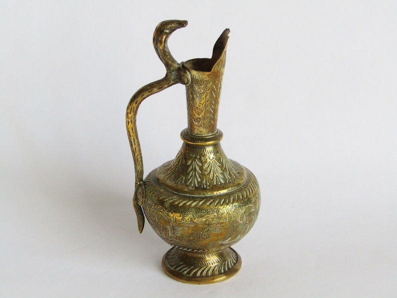 Antique Brass Jug Vase With Cobra Snake Handle Home Decor Etsy UK