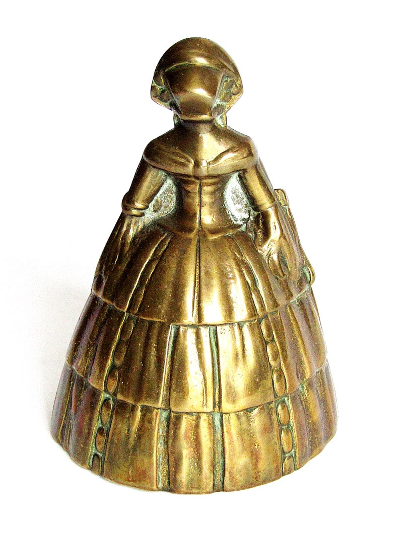 Vintage Detailed Brass Lady Bell Mid Century English Etsy