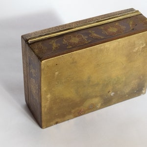 Very Rare Antique Rare Brass Trinket Box Home Decor, Heavy Brass Engraved Tobacco Box, Collectible Brass Keepsake, Cigarette Box India 30s image 10