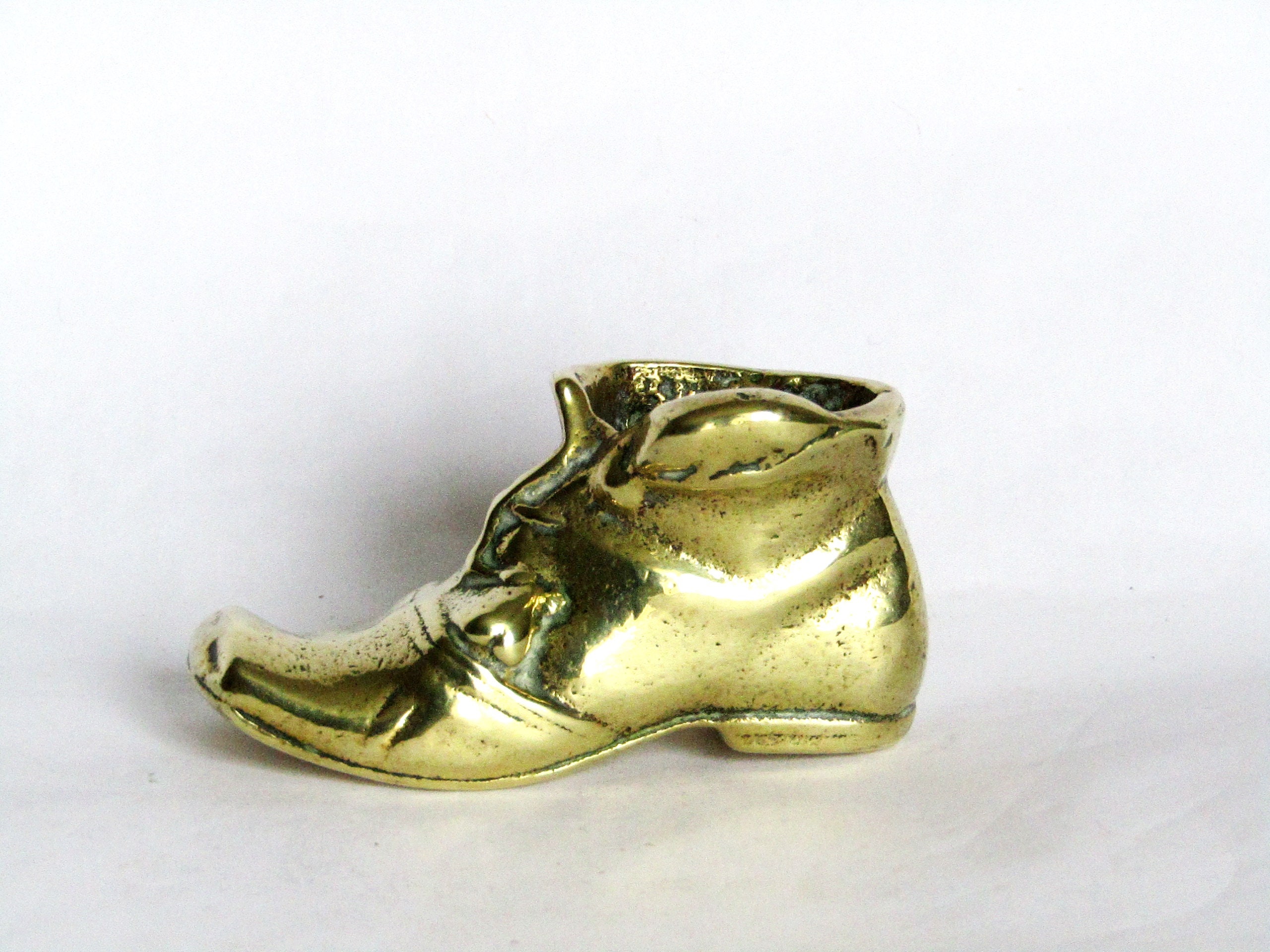 Vintage Small Brass Shoe Figurine Retro Little Brass Shoe Etsy