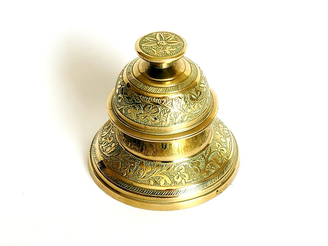 Vintage Brass Elephant Bell With Stand Collectible Indian Etsy