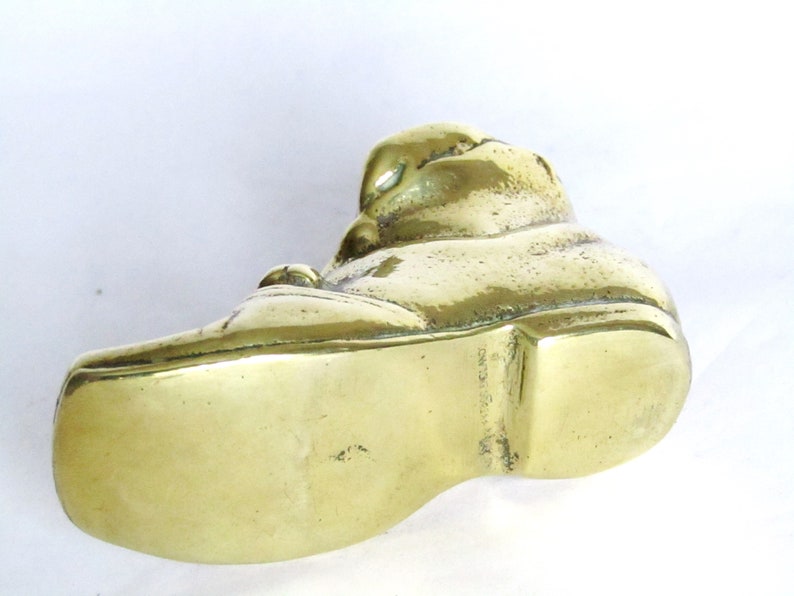 Brass Shoe Container 70s Vintage Small Brass Shoe Figurine Retro Wee Brass Shoe Toothpick Holder Retro Little Brass Shoe Collectible