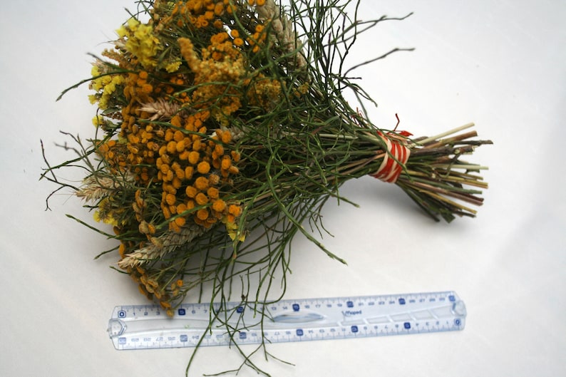 YELLOW Easter spring FLOWERS Natural dried Tansy flowers-Limonium-Flower arrangement-Rustic WEDDING Boho-Rustic Natural decoration-Craft