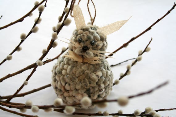 Weidenkätzchen Osterhase Ornament Natürlich Ostern FRÜHLING Ornament-Kaninchen, dekorative Ostern-Rustic Spring Wedding, Natürliche Dekoration