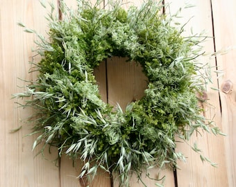 GREEN-MOSS-Grass Wreath-Blueberry NATURAL Green moss Summer- Autumn handmade green-moss-grass wreath Rustic Decoration,moss-wreath