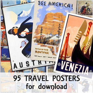 95 Old Vintage Travel Posters - Descarga imprimible