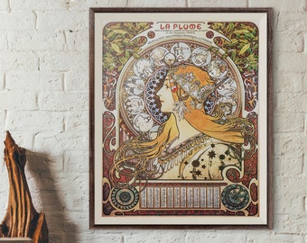 Set of 24 Large vintage Art Nouveau prints by Alphonse Mucha- fine art replica - High Res Printable Download