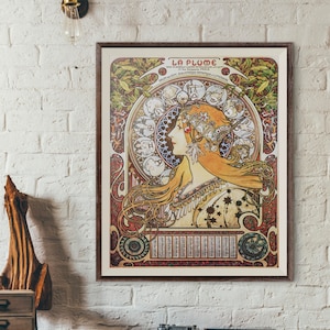 Set of 24 Large vintage Art Nouveau prints by Alphonse Mucha- fine art replica - High Res Printable Download