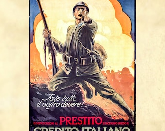 WW1 Italian Propaganda Poster – Soldier Pointing (Printable Download)