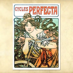 Alphonse Mucha – Cycles Perfecta - 1902 - Art Nouveau Poster - vintage - antique repro digital download