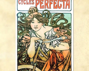 Alphonse Mucha – Cycles Perfecta - 1902 - Art Nouveau Poster - vintage - antique repro digital download