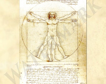 Vitruvian Man Print – Leonardo da Vinci Sketch (Digital Download)