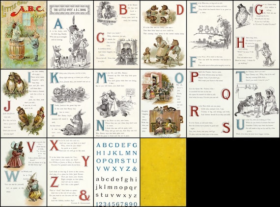 Little Ones' A.B.C. Book - Vintage Alphabet Book Poster