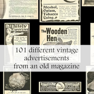 101 verschiedene Vintage Anzeigen aus einer alten Zeitschrift - Toll für Decoupage, Scrapbooking und andere Handwerkskunst - printable Download