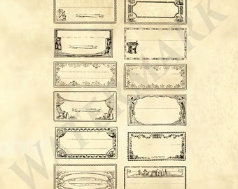 Labels / Tags from the 1800's -  General store, Drugstore, Apothecary, Pharmacy - Printable Download - sheet for Poster art or scrapbooking