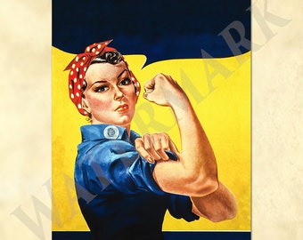 We Can Do It! - Rosie the Riveter - vintage war poster ALSO with NO text for making your DIY posters and papercrafts - Printable Download