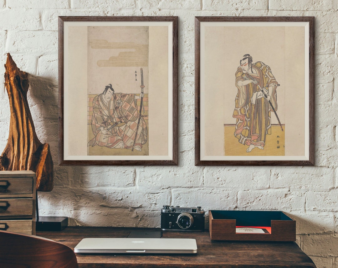 Set of 20 Large Antique Japanese Samurai Warrior Woodblock Prints ...