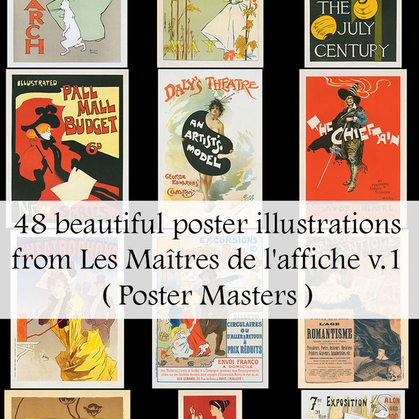 48 beautiful poster illustrations from Les Maîtres de l'affiche (Masters of the Poster) 1896 - printable old posters for your DIY projects