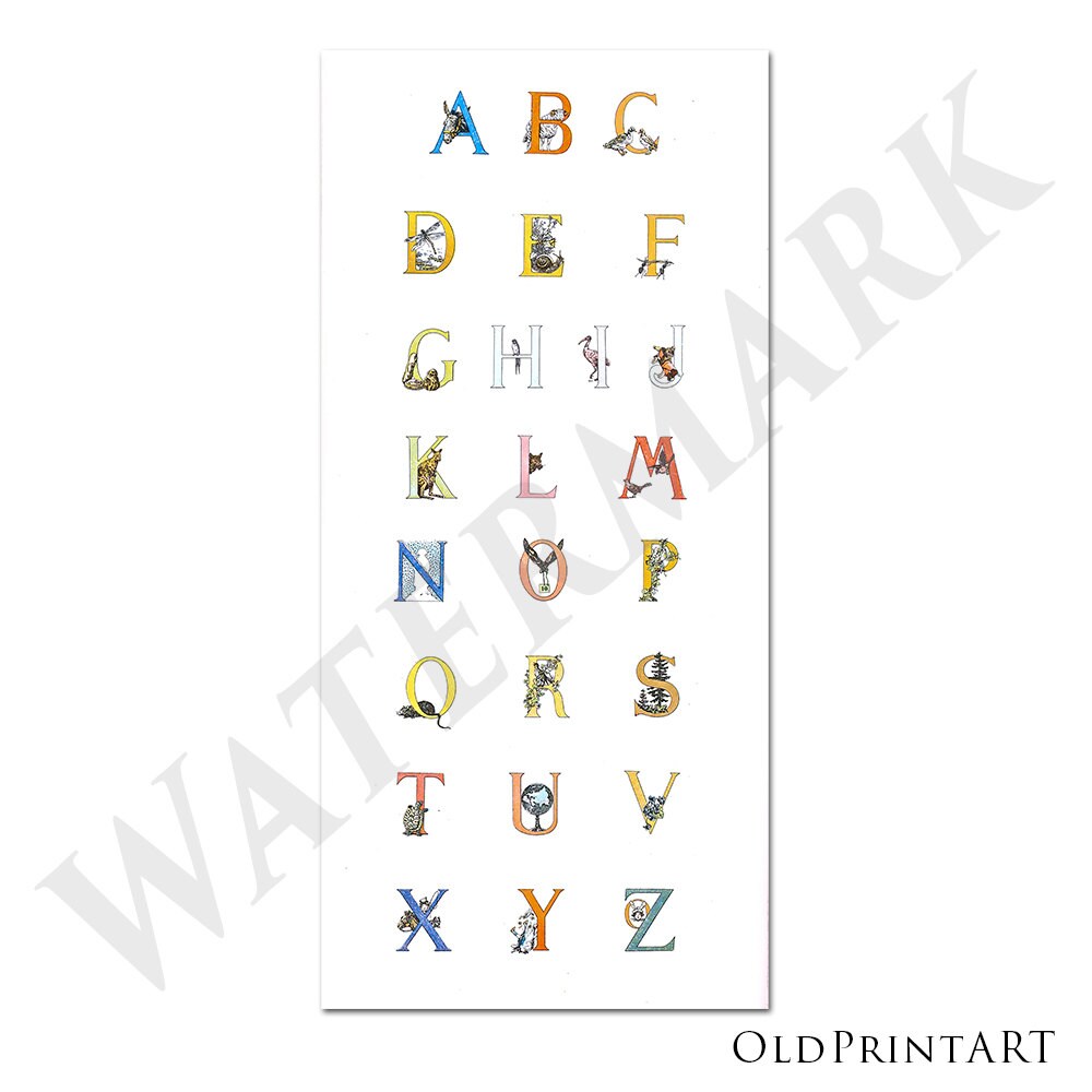 Vitage ABC Poster Alphabet Poster Alphabet Wall Art - Etsy Australia