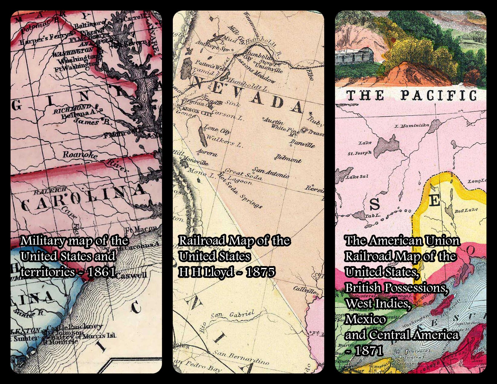 14 Old Maps of the United States From the 19th Century - Etsy