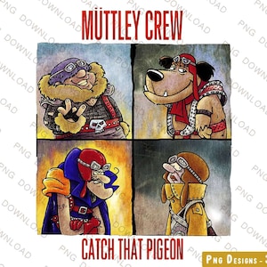 Muttley Crew instant downloadretro font, Muttley Crew digital sublimation, Muttley Crew templates, Muttley Crew Home decor