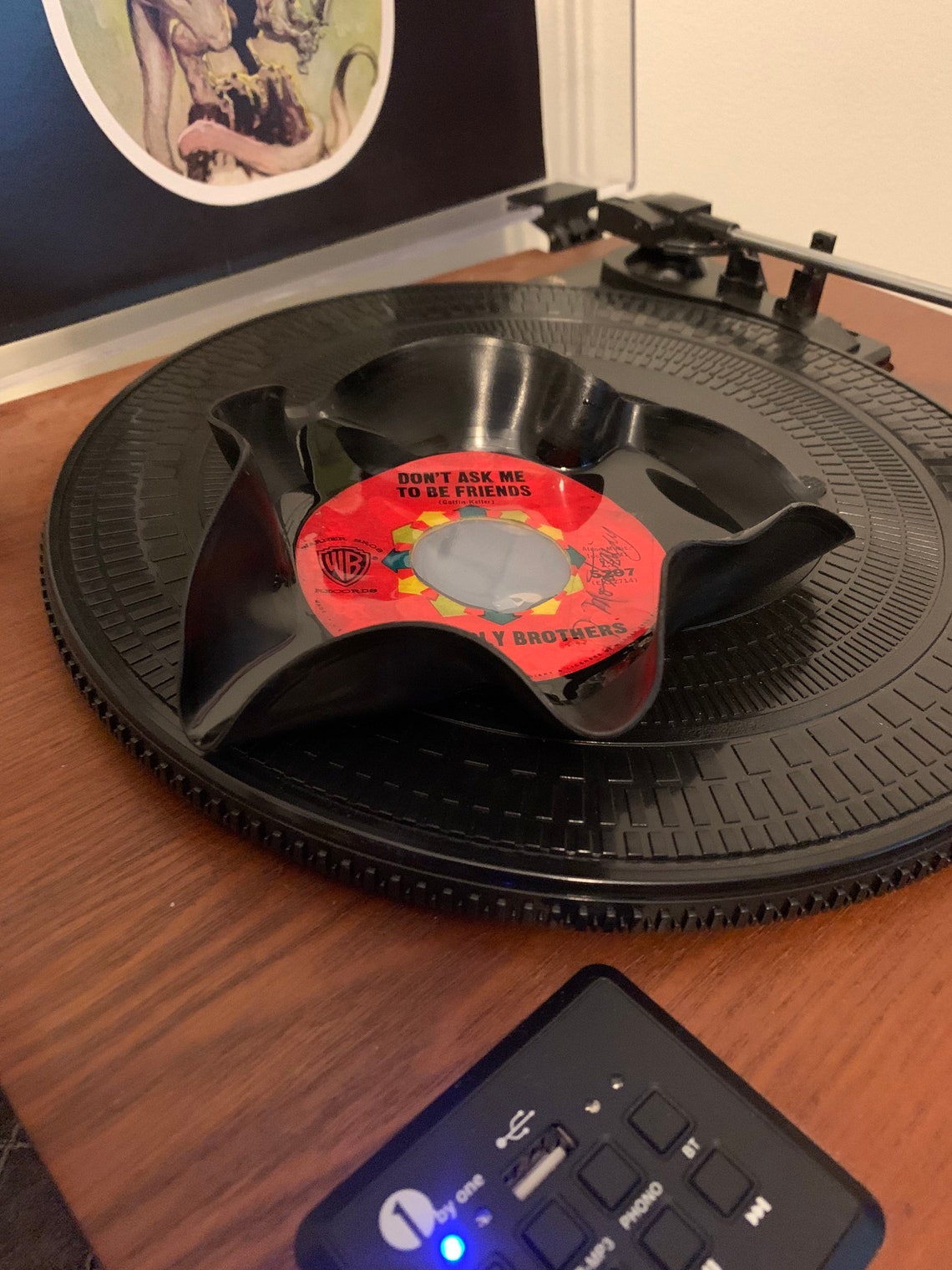 Asymmetrical decorative vinyl record tray/ ashtray Etsy