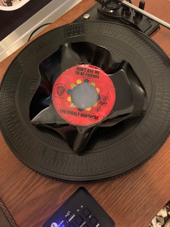 Asymmetrical decorative vinyl record tray/ ashtray Etsy