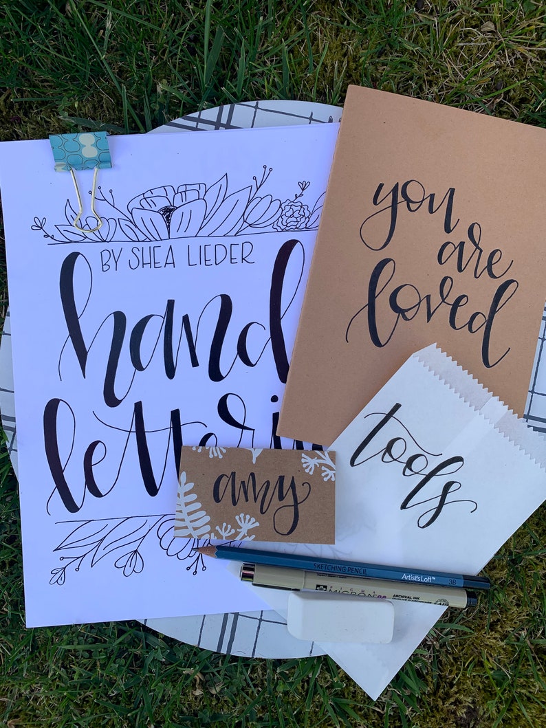 Hand Lettering Workbook Kit, Beginners to Handlettering, Handlettering ...