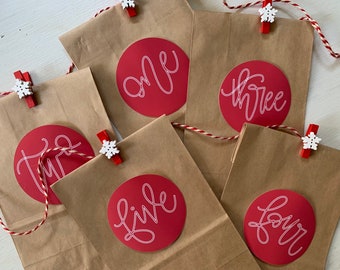 Advent Christmas  Countdown Stickers