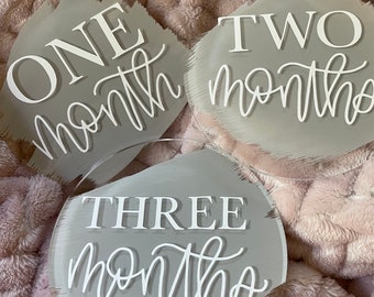 Baby Milestone Months Acrylic Rounds