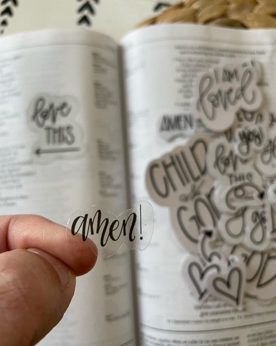 Clear Bible Journaling Stickers: Religious Planner Decals