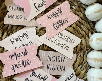 Handlettered Bible Category Tabs: Laminated Sticker Tabs