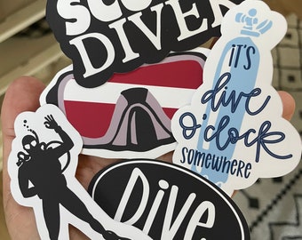 Paquete de pegatinas de buceo