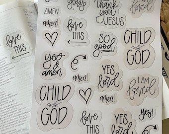 Clear Bible Journaling Stickers: Faith & Inspiration