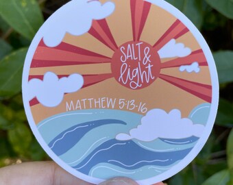 Salt and Light Sticker: Christian Faith, Matte Vinyl (3”)