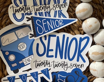 SENIOR year sticker pack blue , Class of 2027